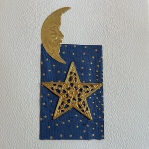 The man in the Moon & Star Handmade Greeting Card Blank - 5” x 7”